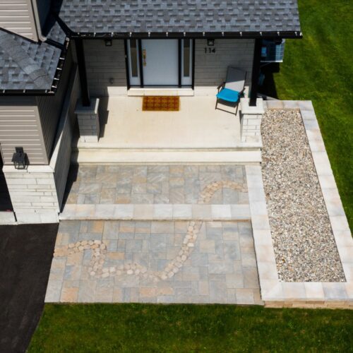 VS Landscape Kemptville entranceway Great Wall of China antika paver design feng shui garden