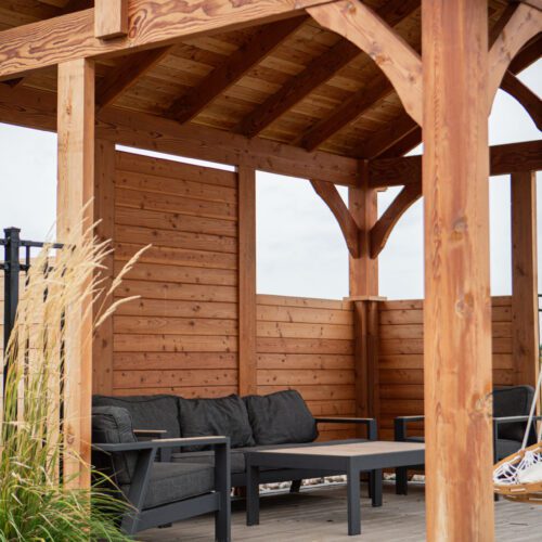 Backyard Landscape Design of a Pool and Patio in Ottawa, Kemptville by VS Landscape