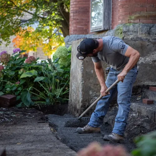 Walkway and hardscape landscaping project by VS Landscape in Ottawa